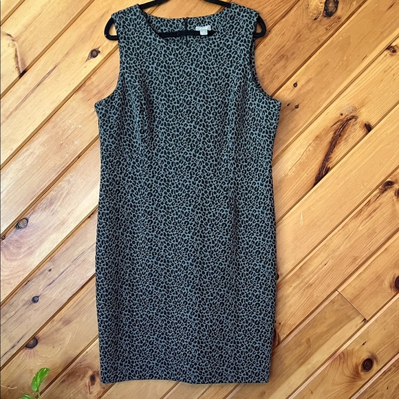 Chico's Black & Gray Animal Print Dress Women’s Size 3 US 16 XL fall office work - Picture 1 of 5